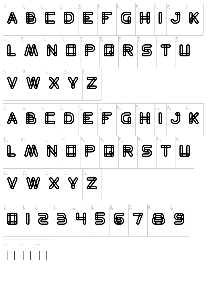 Bamboo shoot font map